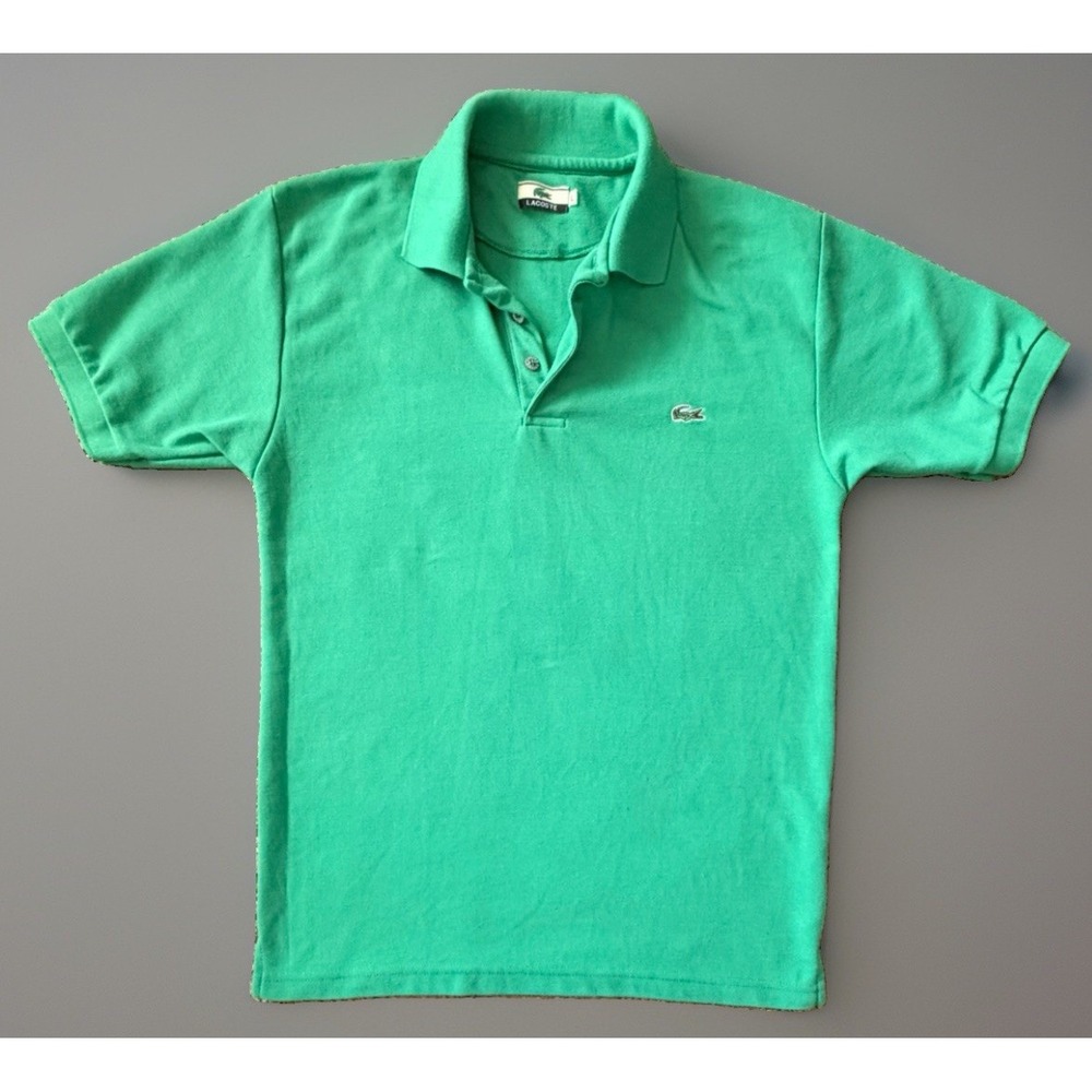 Lacoste Short Sleeve Polo Shirt Solid Green Embroidered Gator Logo Large JBHS